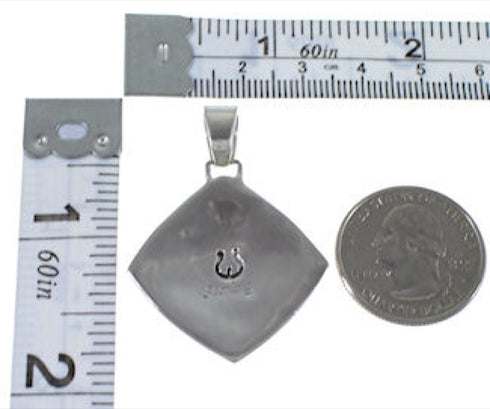 Native American Village Design Silver Multicolor Pendant RS43862